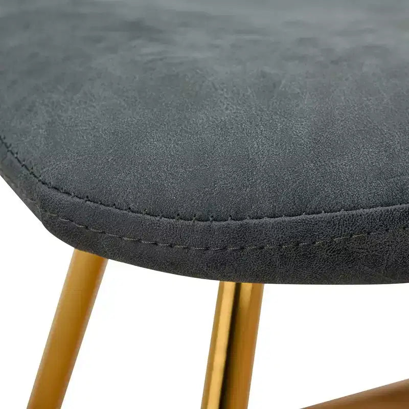 LeisureMod Markley - Set di 4 sedie da pranzo moderne in similpelle con gambe dorate, seduta imbottita, design elegante per cucina, sala da pranzo, ufficio o bar