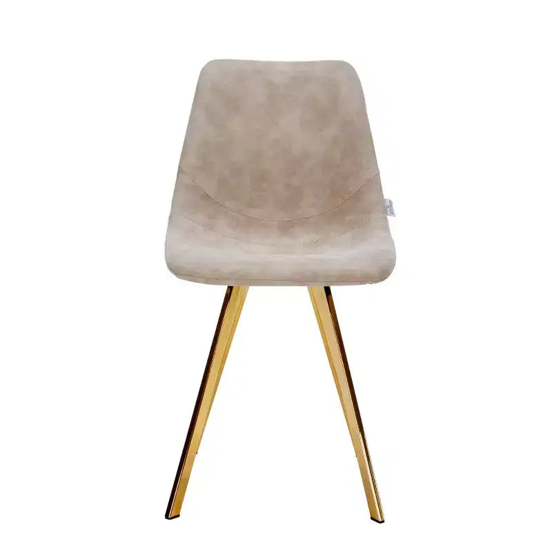 LeisureMod Markley - Set di 4 sedie da pranzo moderne in similpelle con gambe dorate, seduta imbottita, design elegante per cucina, sala da pranzo, ufficio o bar
