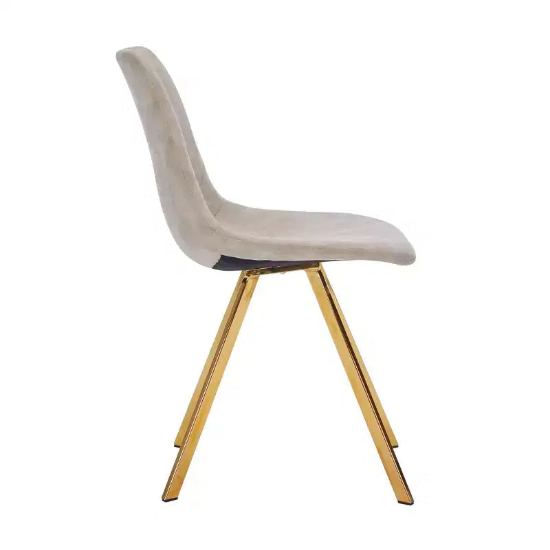 LeisureMod Markley - Set di 4 sedie da pranzo moderne in similpelle con gambe dorate, seduta imbottita, design elegante per cucina, sala da pranzo, ufficio o bar
