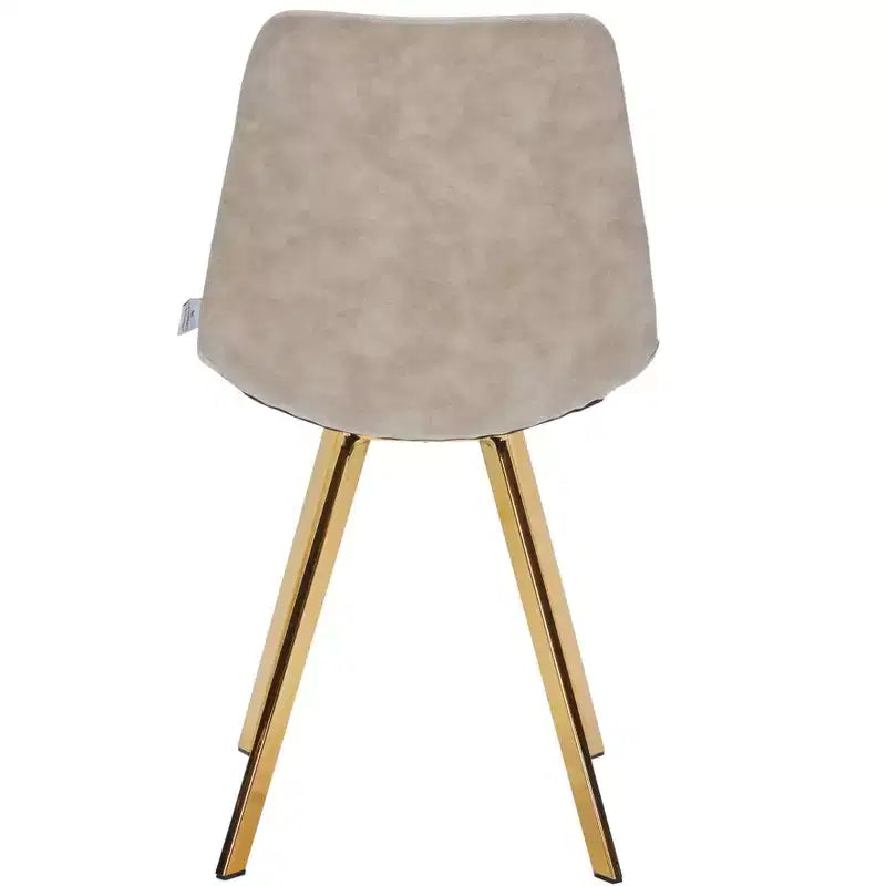LeisureMod Markley - Set di 4 sedie da pranzo moderne in similpelle con gambe dorate, seduta imbottita, design elegante per cucina, sala da pranzo, ufficio o bar