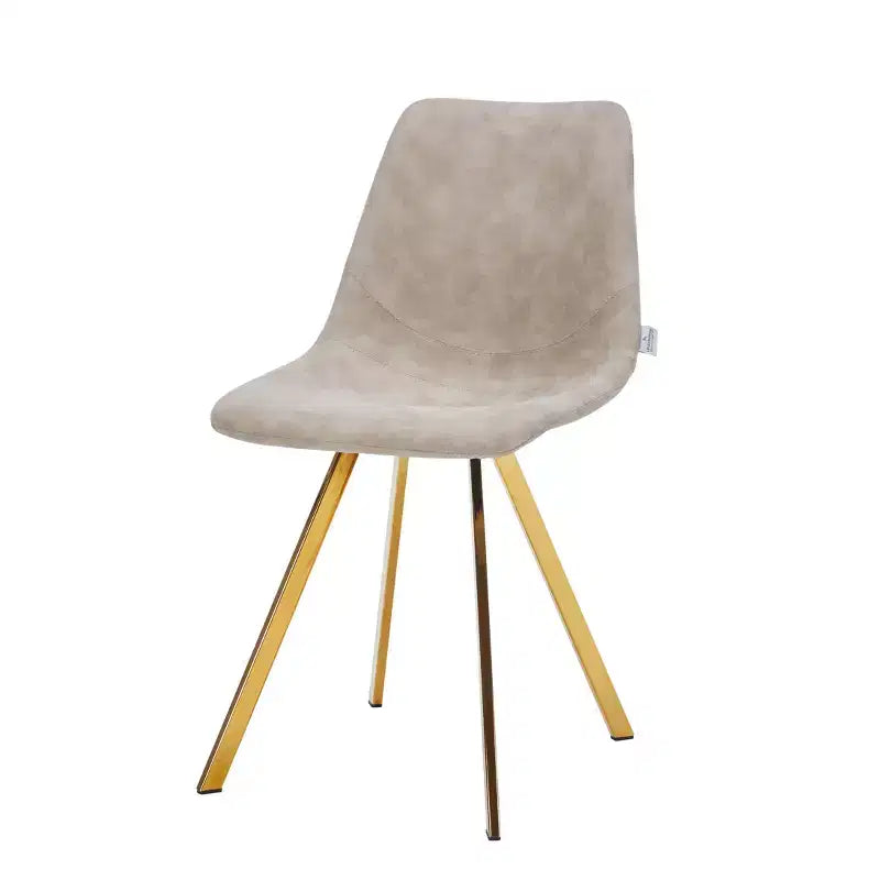 LeisureMod Markley - Set di 4 sedie da pranzo moderne in similpelle con gambe dorate, seduta imbottita, design elegante per cucina, sala da pranzo, ufficio o bar