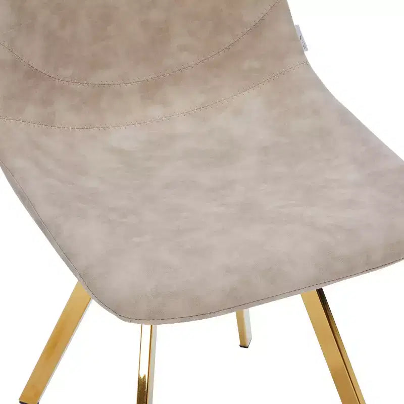 LeisureMod Markley - Set di 4 sedie da pranzo moderne in similpelle con gambe dorate, seduta imbottita, design elegante per cucina, sala da pranzo, ufficio o bar