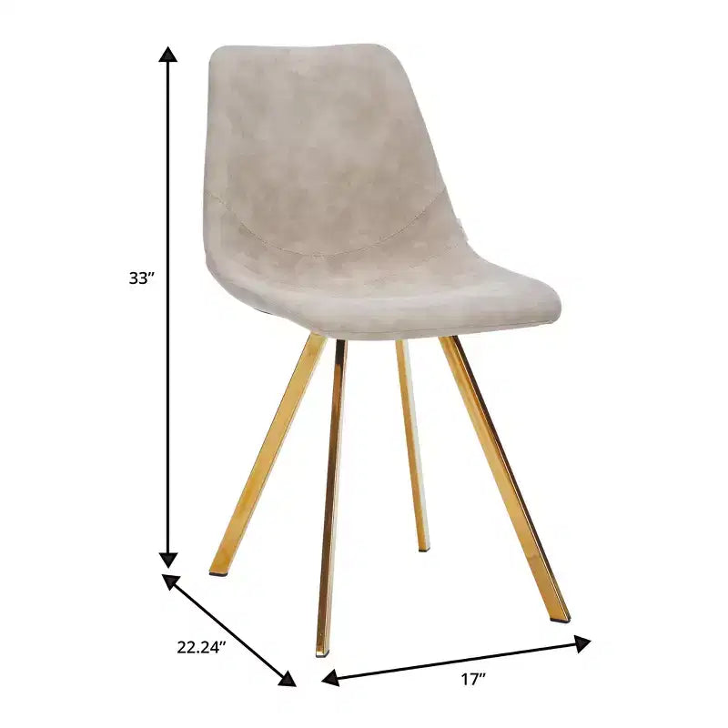 LeisureMod Markley - Set di 4 sedie da pranzo moderne in similpelle con gambe dorate, seduta imbottita, design elegante per cucina, sala da pranzo, ufficio o bar