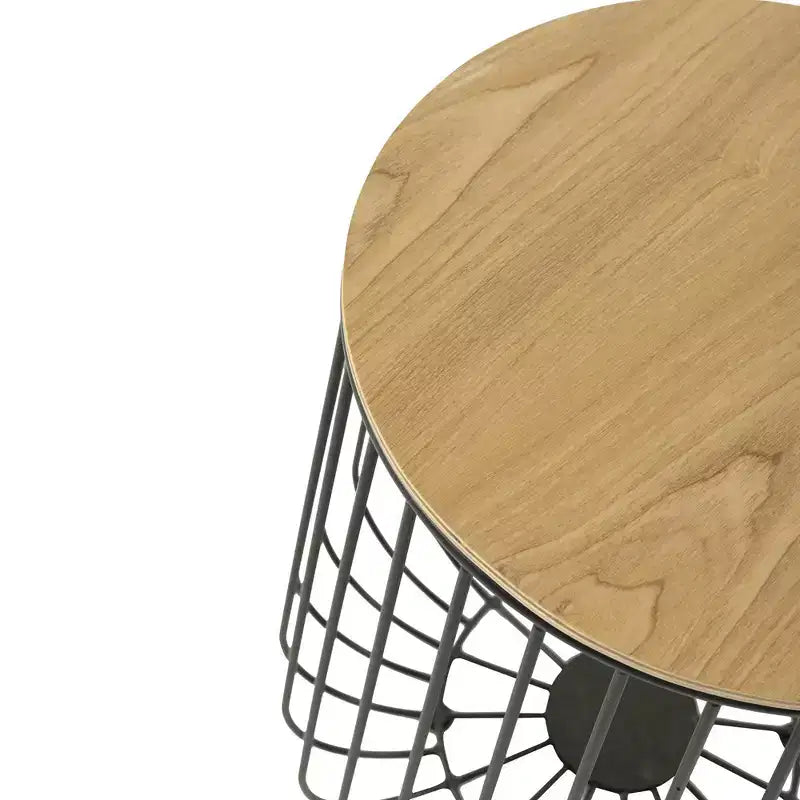 Tavolino Moderno Mid-Century LeisureMod Runswick - Tavolino d'Appoggio in Legno e Metallo con Vano Contenitore a Scomparsa e Vano Segreto