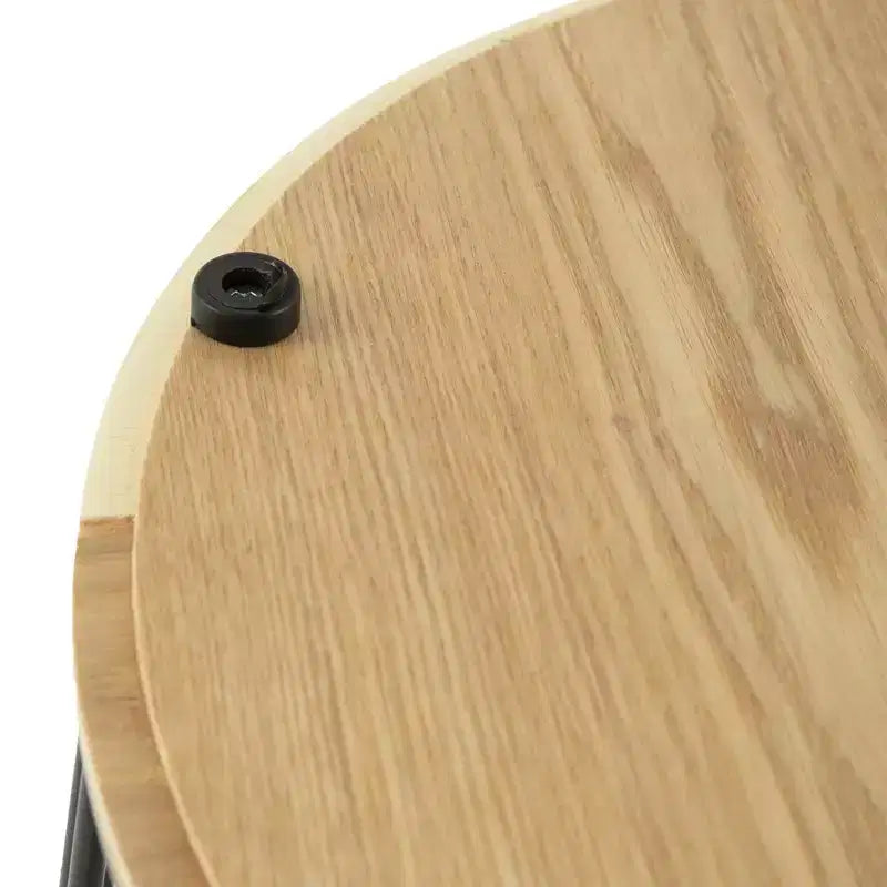 Tavolino Moderno Mid-Century LeisureMod Runswick - Tavolino d'Appoggio in Legno e Metallo con Vano Contenitore a Scomparsa e Vano Segreto