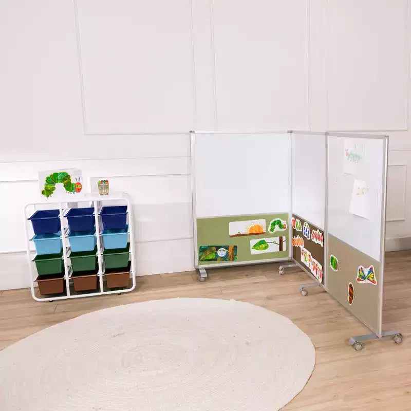 ECR4Kids Scaffale a 4 Ripiani con 12 Contenitori, 4x3, Organizzazione Multiuso