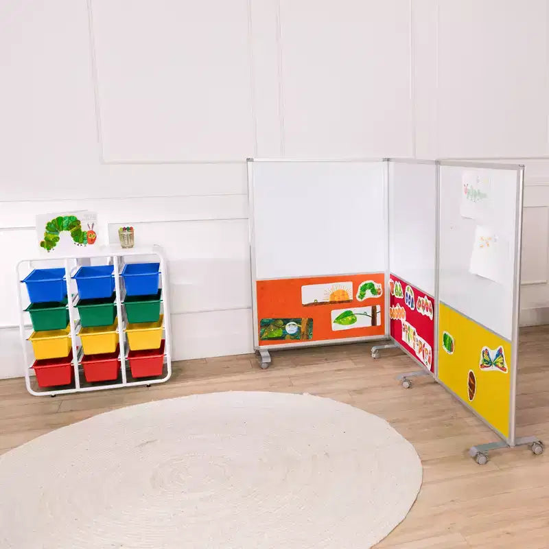 ECR4Kids Scaffale a 4 Ripiani con 12 Contenitori, 4x3, Organizzazione Multiuso