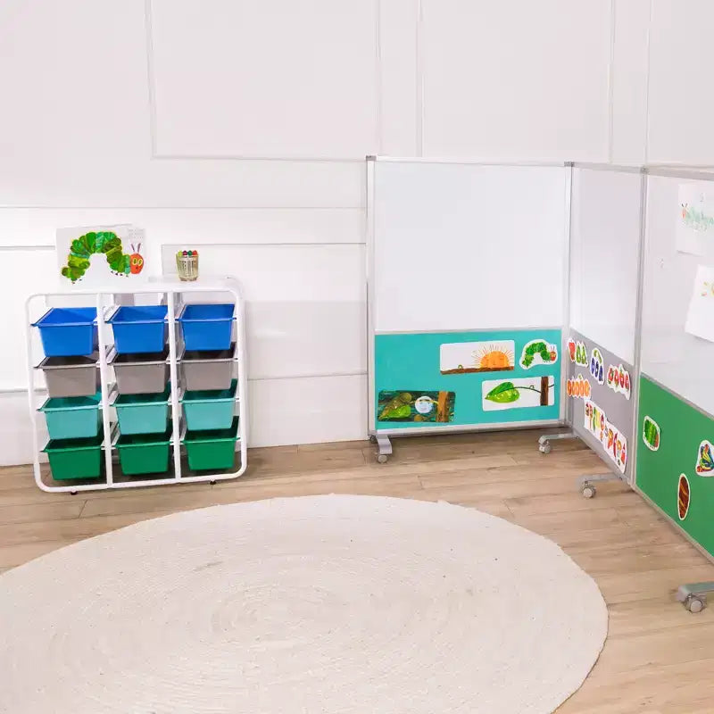 ECR4Kids Scaffale a 4 Ripiani con 12 Contenitori, 4x3, Organizzazione Multiuso