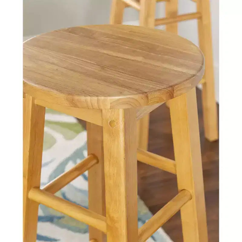 Sgabelli da bar da cucina alti 73,6 cm PJ Wood con seduta rotonda classica