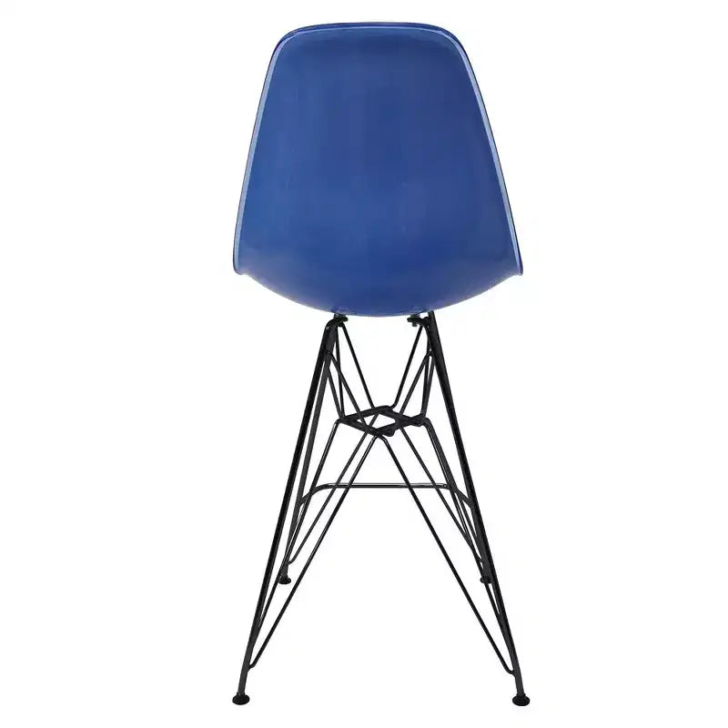 Sgabello da bar LeisureMod Cresco Mid-Century Modern in acrilico, altezza bancone, con base in acciaio nero, perfetto per cucina, sala da pranzo, bar o salotto