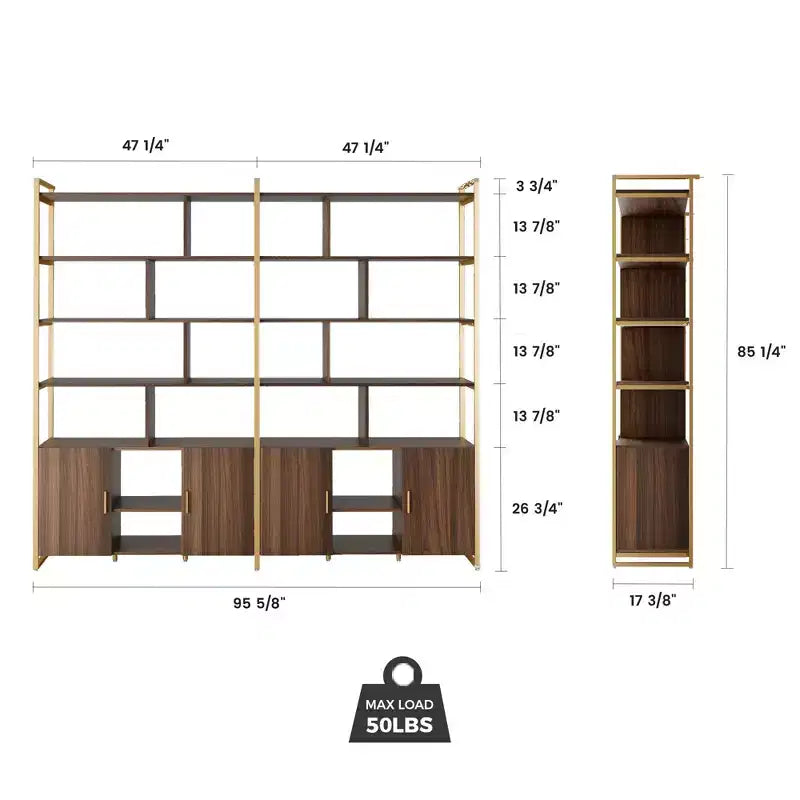 Libreria in Legno, Base Contenitore, Ripiani Regolabili