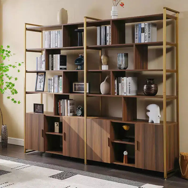 Libreria in Legno, Base Contenitore, Ripiani Regolabili