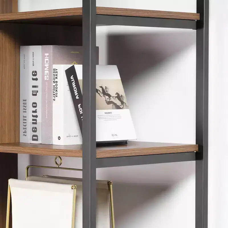 Libreria in Legno, Base Contenitore, Ripiani Regolabili