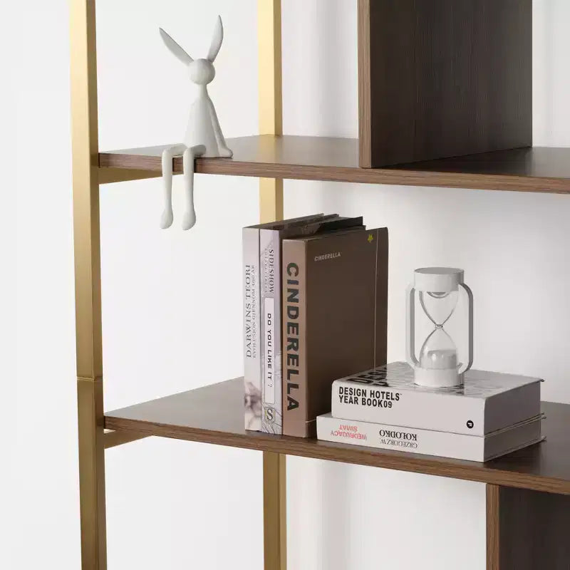 Libreria in Legno, Base Contenitore, Ripiani Regolabili