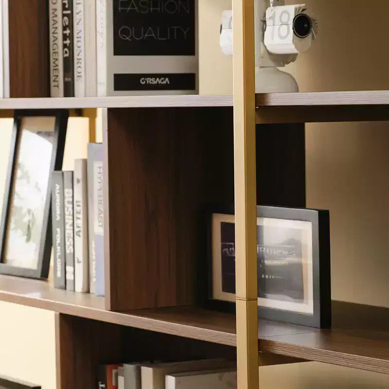 Libreria in Legno, Base Contenitore, Ripiani Regolabili