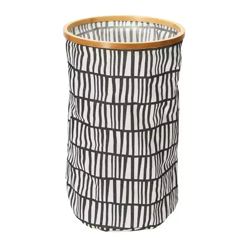 Cesta per biancheria rotonda Krush con bordo in bambù Household Essentials