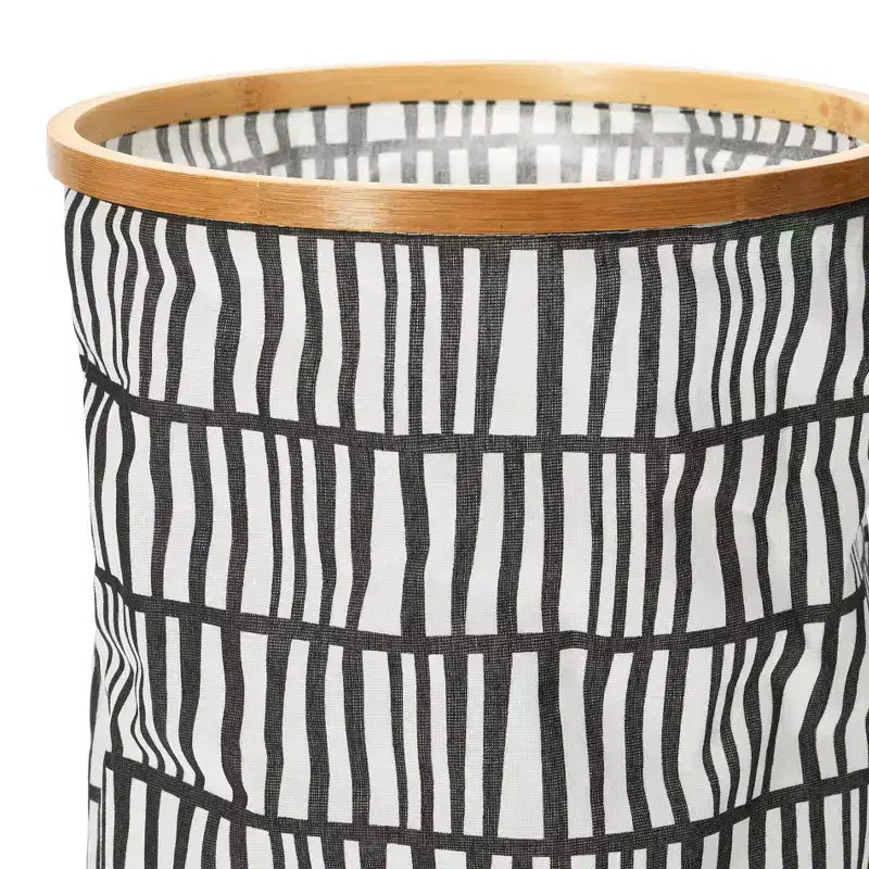 Cesta per biancheria rotonda Krush con bordo in bambù Household Essentials