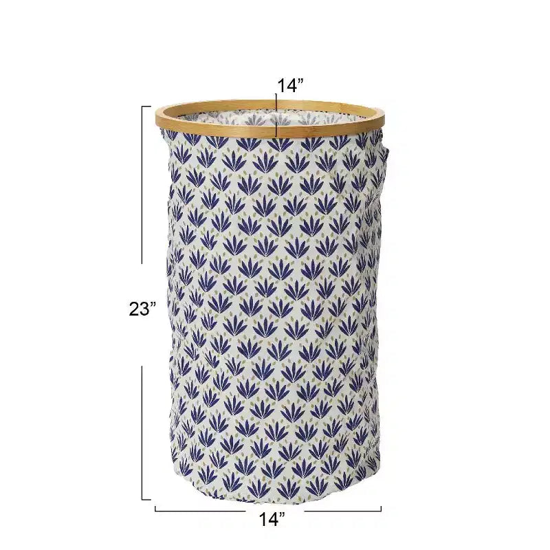 Cesta per biancheria rotonda Krush con bordo in bambù Household Essentials