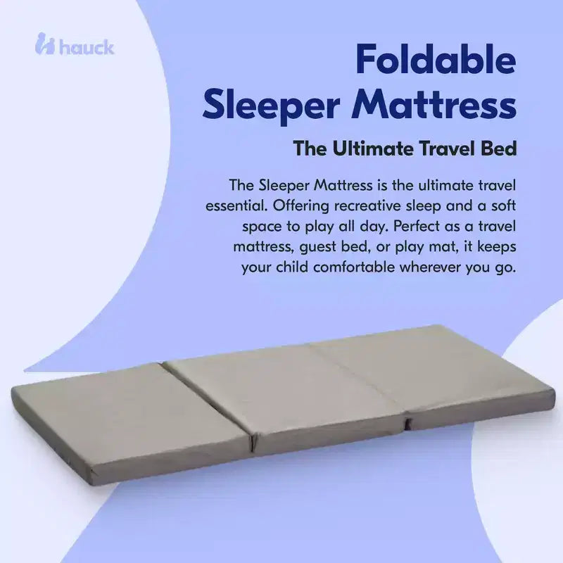 hauck Materassino Pieghevole Portatile in Schiuma, Spessore 6 cm, per Bambini, Cuscino per Il Sonno, Letto da Viaggio, Tappetino da Gioco, 60 x 120 cm, Grigio