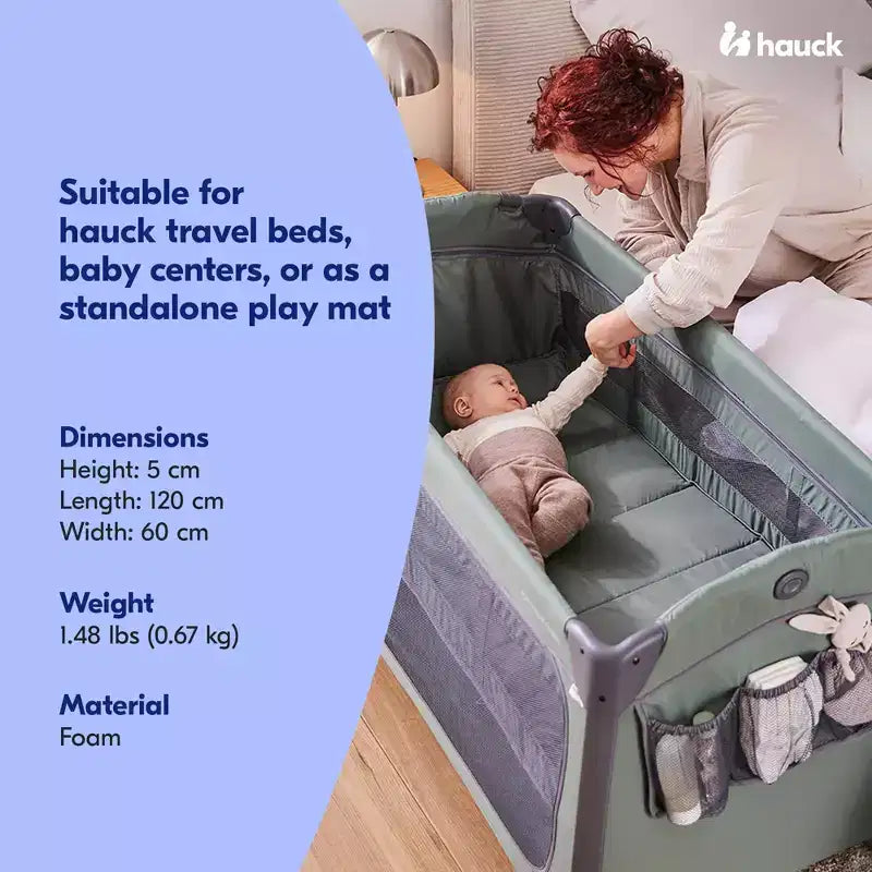 hauck Materassino Pieghevole Portatile in Schiuma, Spessore 6 cm, per Bambini, Cuscino per Il Sonno, Letto da Viaggio, Tappetino da Gioco, 60 x 120 cm, Grigio