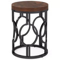 Tribesigns Round End Table with Metal Hollow Frame