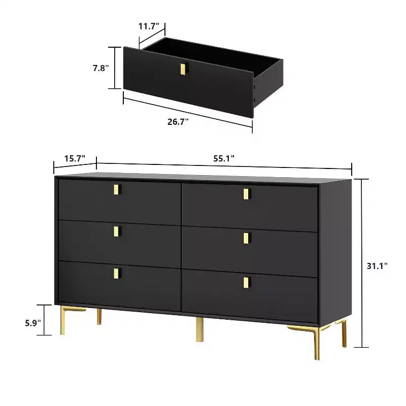Famapy Cassettiera portaoggetti a 6 cassetti, comò moderno