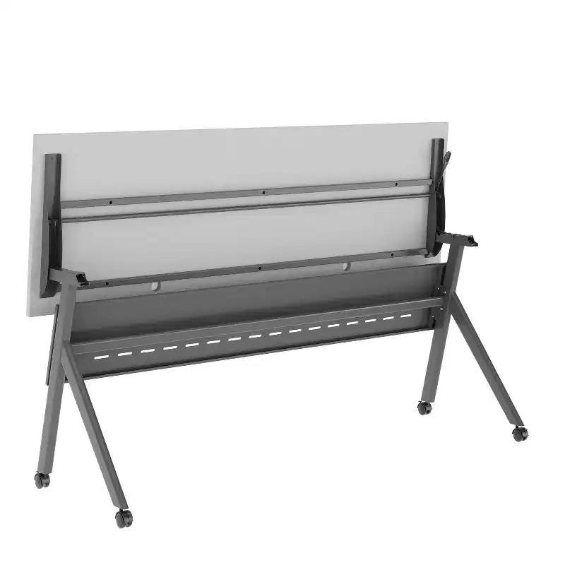 Tavolo da formazione ribaltabile per carichi pesanti Emma e Oliver con design impilabile, pannello per la privacy, gambe a Y, piano del tavolo, telaio in metallo