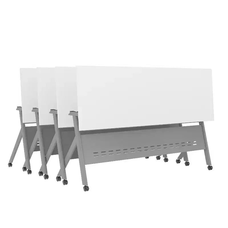 Tavolo da formazione ribaltabile per carichi pesanti Emma e Oliver con design impilabile, pannello per la privacy, gambe a Y, piano del tavolo, telaio in metallo