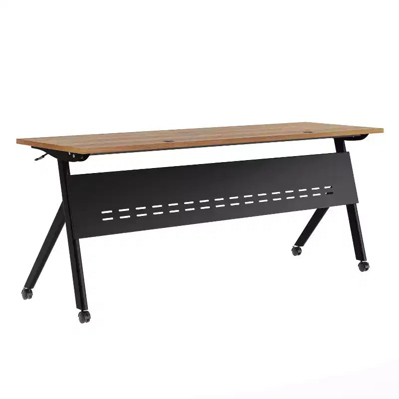 Tavolo da formazione ribaltabile per carichi pesanti Emma e Oliver con design impilabile, pannello per la privacy, gambe a Y, piano del tavolo, telaio in metallo