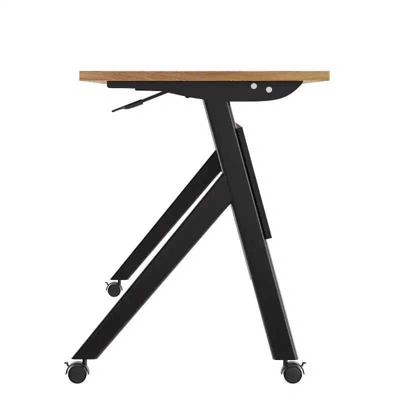 Tavolo da formazione ribaltabile per carichi pesanti Emma e Oliver con design impilabile, pannello per la privacy, gambe a Y, piano del tavolo, telaio in metallo