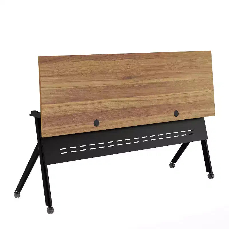 Tavolo da formazione ribaltabile per carichi pesanti Emma e Oliver con design impilabile, pannello per la privacy, gambe a Y, piano del tavolo, telaio in metallo