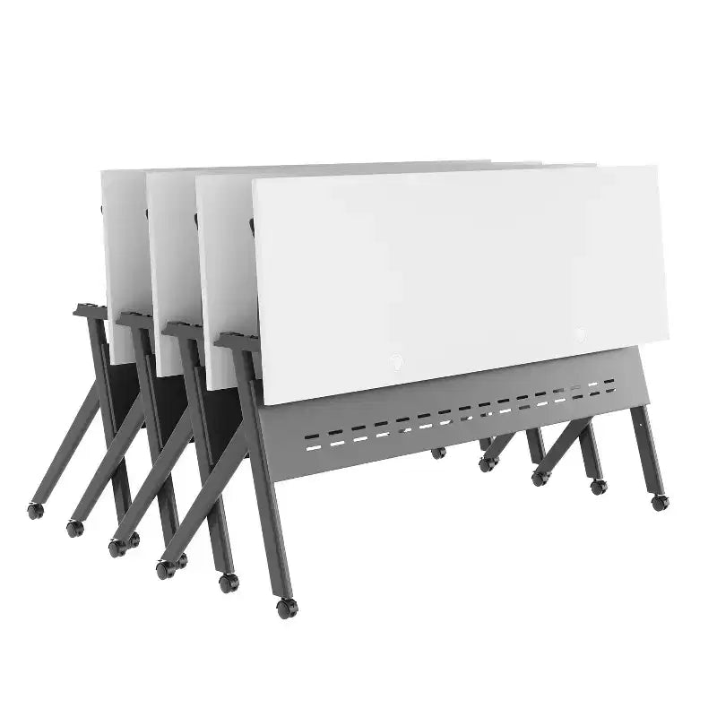 Tavolo da formazione ribaltabile per carichi pesanti Emma e Oliver con design impilabile, pannello per la privacy, gambe a Y, piano del tavolo, telaio in metallo