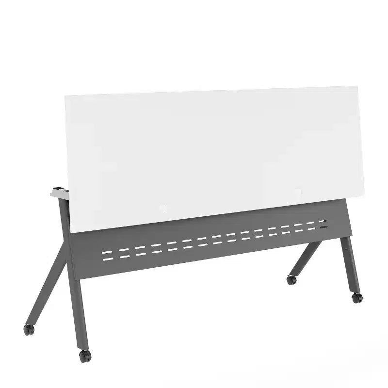 Tavolo da formazione ribaltabile per carichi pesanti Emma e Oliver con design impilabile, pannello per la privacy, gambe a Y, piano del tavolo, telaio in metallo