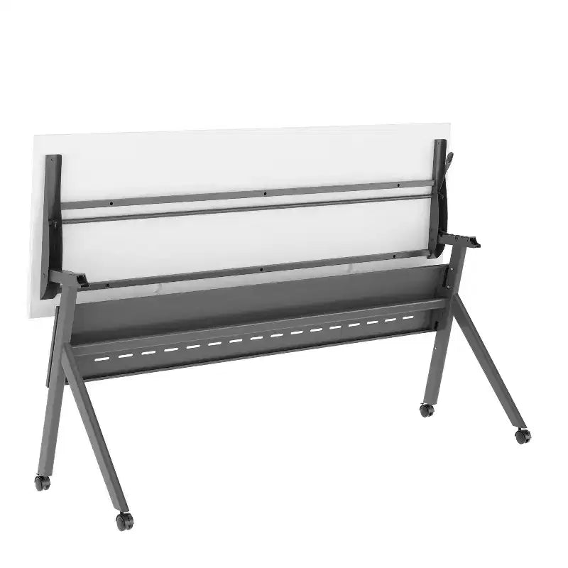 Tavolo da formazione ribaltabile per carichi pesanti Emma e Oliver con design impilabile, pannello per la privacy, gambe a Y, piano del tavolo, telaio in metallo