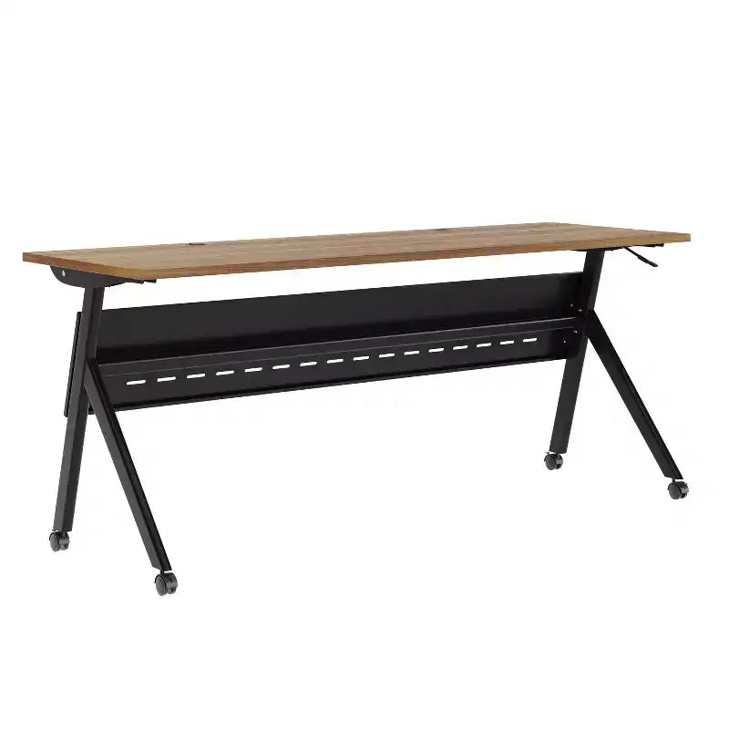 Tavolo da formazione ribaltabile per carichi pesanti Emma e Oliver con design impilabile, pannello per la privacy, gambe a Y, piano del tavolo, telaio in metallo