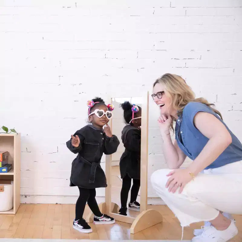 ECR4Kids Specchio Bidirezionale Monofacciale in Legno per Bambini, Mobili per Bambini