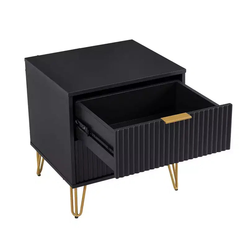 Manhattan Comfort Dumbo Set Comò Moderno a 5 Cassetti e Comodino a 2 Cassetti, 2 Pezzi