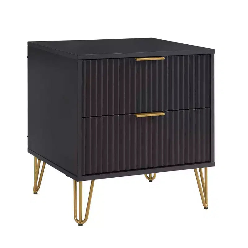 Manhattan Comfort Dumbo Set Comò Moderno a 5 Cassetti e Comodino a 2 Cassetti, 2 Pezzi