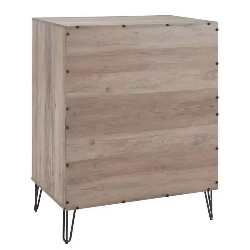 Manhattan Comfort Dumbo Set Comò Moderno a 5 Cassetti e Comodino a 2 Cassetti, 2 Pezzi