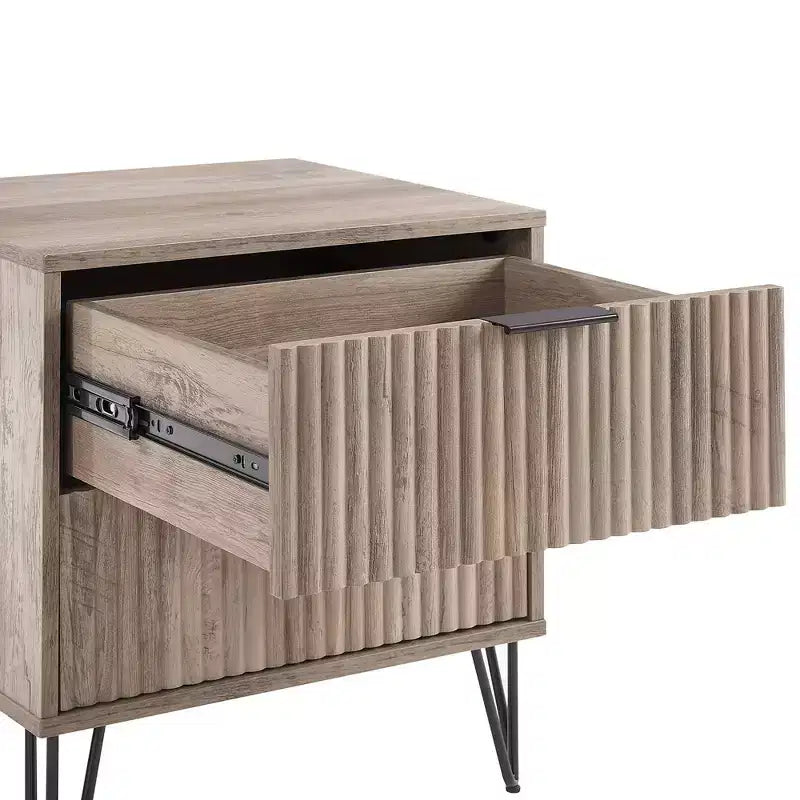 Manhattan Comfort Dumbo Set Comò Moderno a 5 Cassetti e Comodino a 2 Cassetti, 2 Pezzi