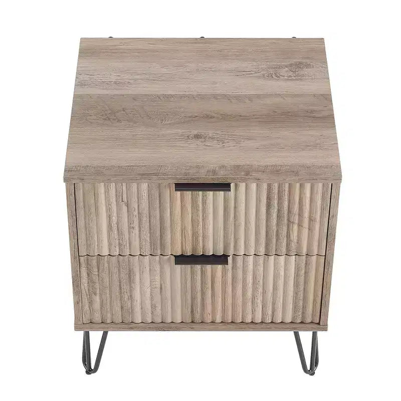 Manhattan Comfort Dumbo Set Comò Moderno a 5 Cassetti e Comodino a 2 Cassetti, 2 Pezzi