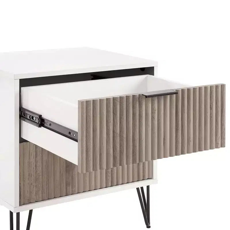 Manhattan Comfort Dumbo Set Comò Moderno a 5 Cassetti e Comodino a 2 Cassetti, 2 Pezzi