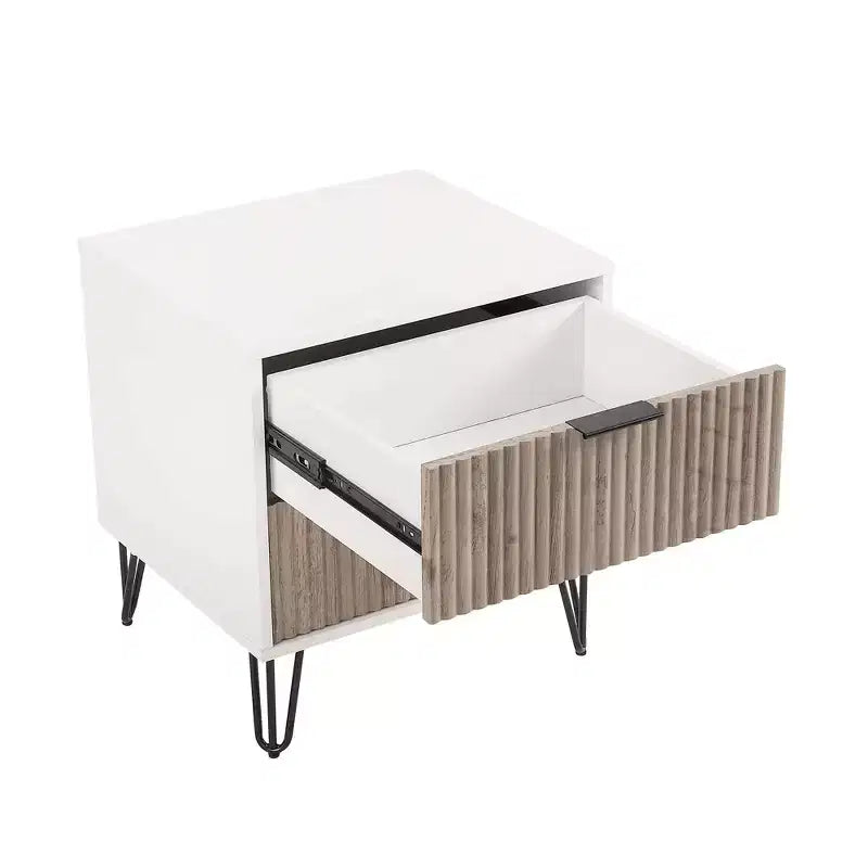Manhattan Comfort Dumbo Set Comò Moderno a 5 Cassetti e Comodino a 2 Cassetti, 2 Pezzi