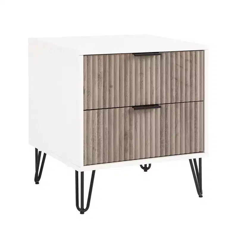 Manhattan Comfort Dumbo Set Comò Moderno a 5 Cassetti e Comodino a 2 Cassetti, 2 Pezzi