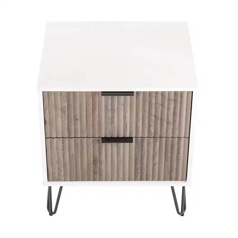 Manhattan Comfort Dumbo Set Comò Moderno a 5 Cassetti e Comodino a 2 Cassetti, 2 Pezzi