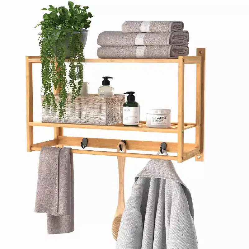 Mensola da parete in bambù con ganci ClosetMaid - ClosetMaid