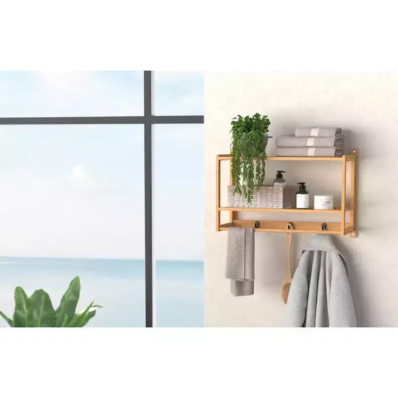 Mensola da parete in bambù con ganci ClosetMaid - ClosetMaid