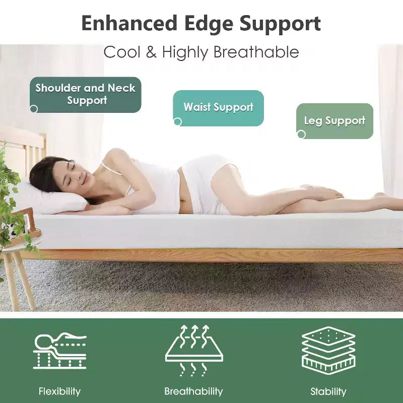 Materasso in Memory Foam con Gel FDW da 10 Pollici per un Sonno Fresco e Sollievo dalla Pressione/Materassi a Media Fermezza Certificati CertiPUR-US/Confezionato in una Scatola