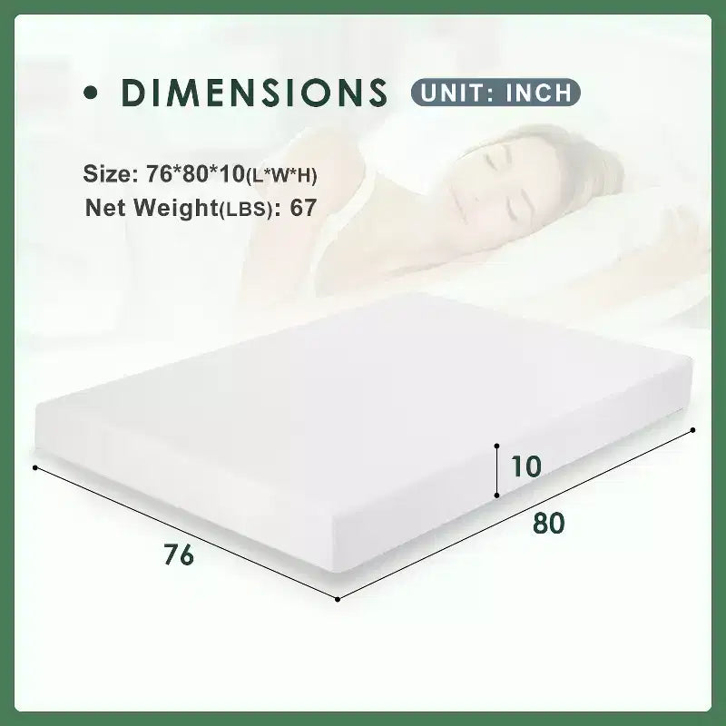Materasso in Memory Foam con Gel FDW da 10 Pollici per un Sonno Fresco e Sollievo dalla Pressione/Materassi a Media Fermezza Certificati CertiPUR-US/Confezionato in una Scatola