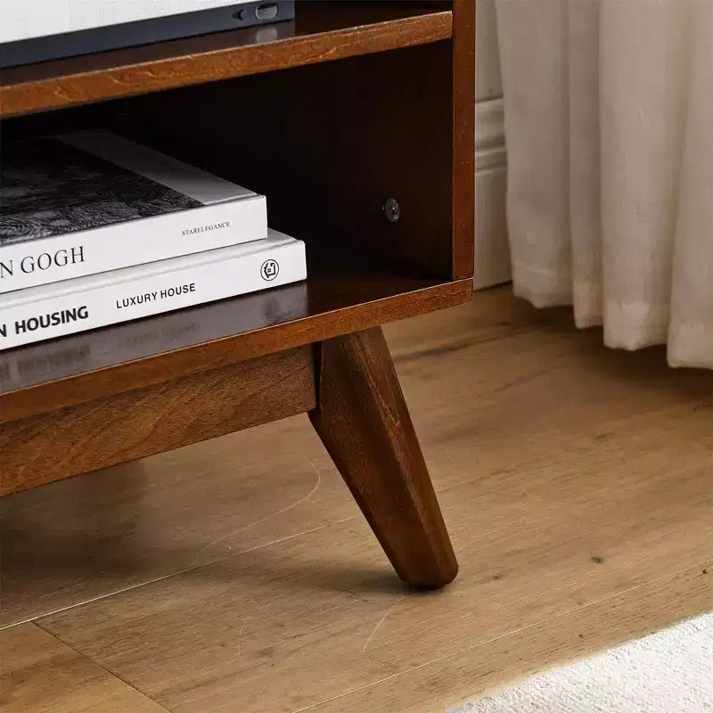 Mobile TV moderno in rattan per TV fino a 65 pollici, mobile consolle per intrattenimento con anta scorrevole, astratto, marrone, 59 pollici, 4,92 piedi